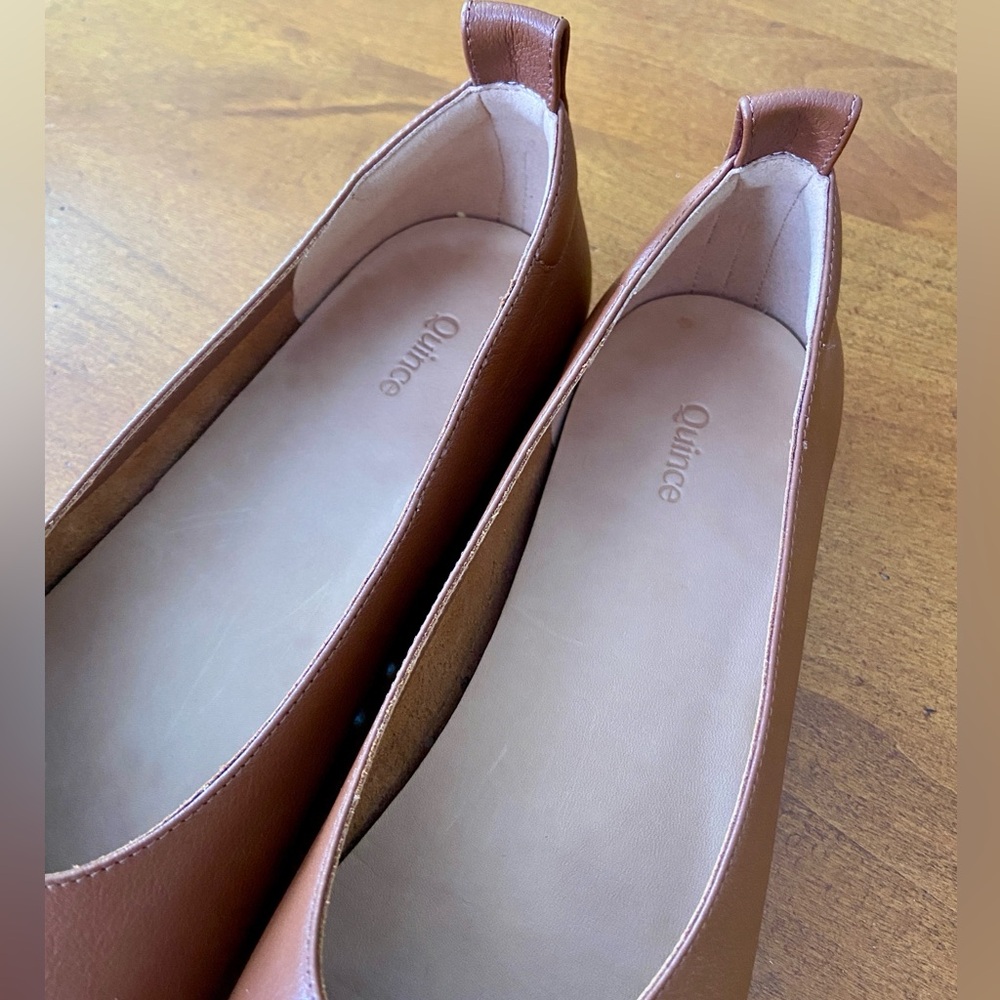 Quince Italian Leather Glove Ballet Flat Shoe, Cognac (Brown), 8 - Picture 7 of 13